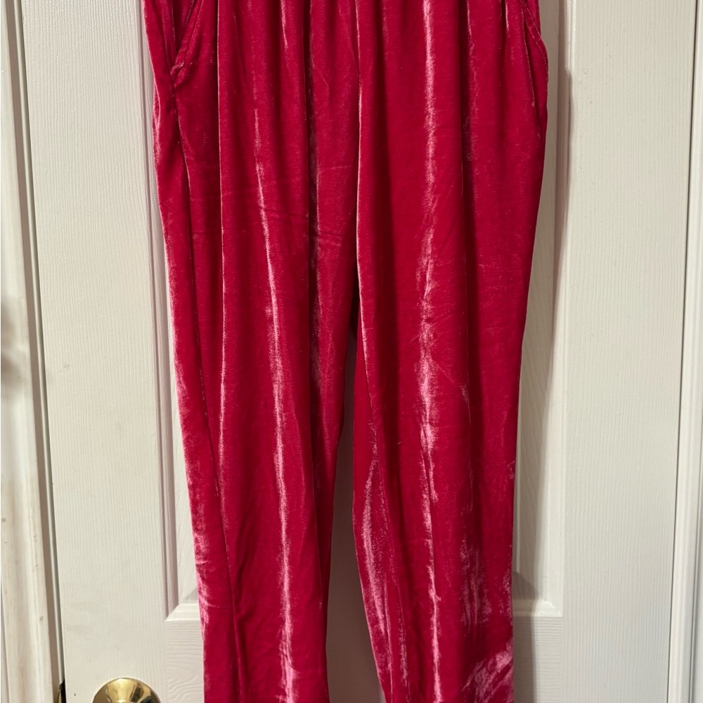 Vibrant Pink Velvet Pants